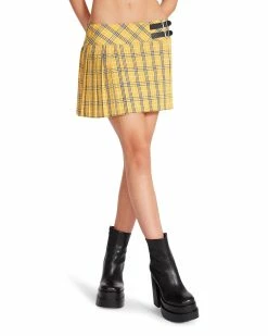 STEVEMADDEN Women's Clothing CHER PLAID SKIRT YELLOW