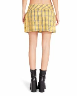 STEVEMADDEN Women's Clothing CHER PLAID SKIRT YELLOW