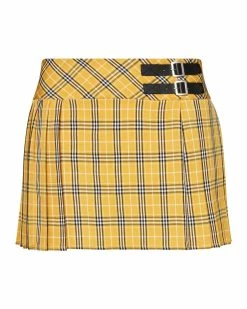 STEVEMADDEN Women's Clothing CHER PLAID SKIRT YELLOW