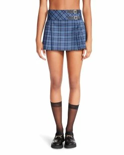 STEVEMADDEN CHER PLAID SKIRT BLUE Women's Clothing