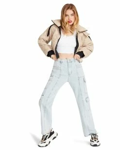 STEVEMADDEN Women's Clothing HAYLE JACKET BEIGE