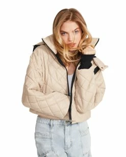 STEVEMADDEN Women's Clothing HAYLE JACKET BEIGE