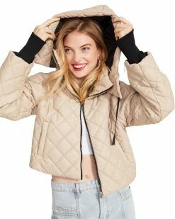 STEVEMADDEN Women's Clothing HAYLE JACKET BEIGE