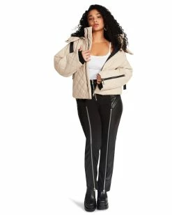 STEVEMADDEN Women's Clothing HAYLE JACKET BEIGE