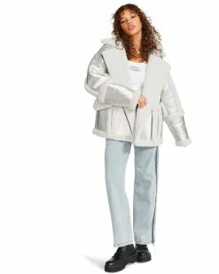 STEVEMADDEN FREEMAN COAT SILVER