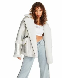 STEVEMADDEN FREEMAN COAT SILVER