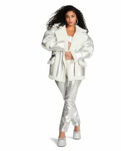 STEVEMADDEN FREEMAN COAT SILVER