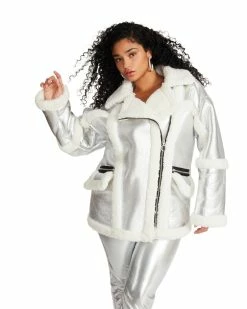 STEVEMADDEN FREEMAN COAT SILVER