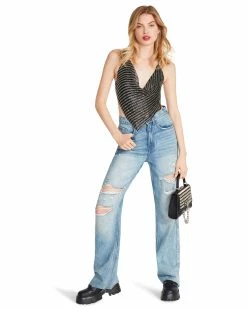 STEVEMADDEN Women's Clothing JANET TOP BLACK