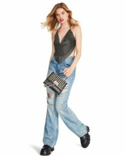 STEVEMADDEN Women's Clothing JANET TOP BLACK