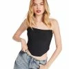 STEVEMADDEN DAHLIA TOP BLACK Women's Clothing