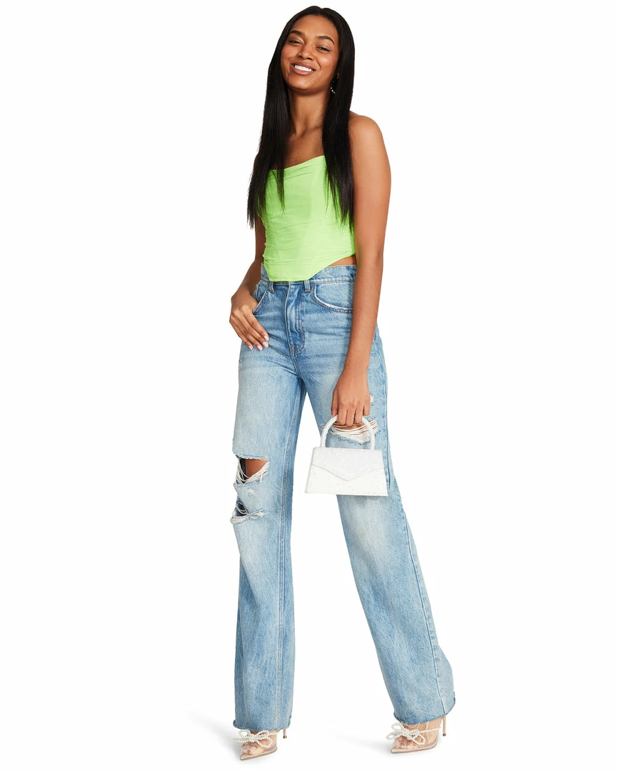 STEVEMADDEN Women's Clothing DAHLIA TOP NEON GREEN