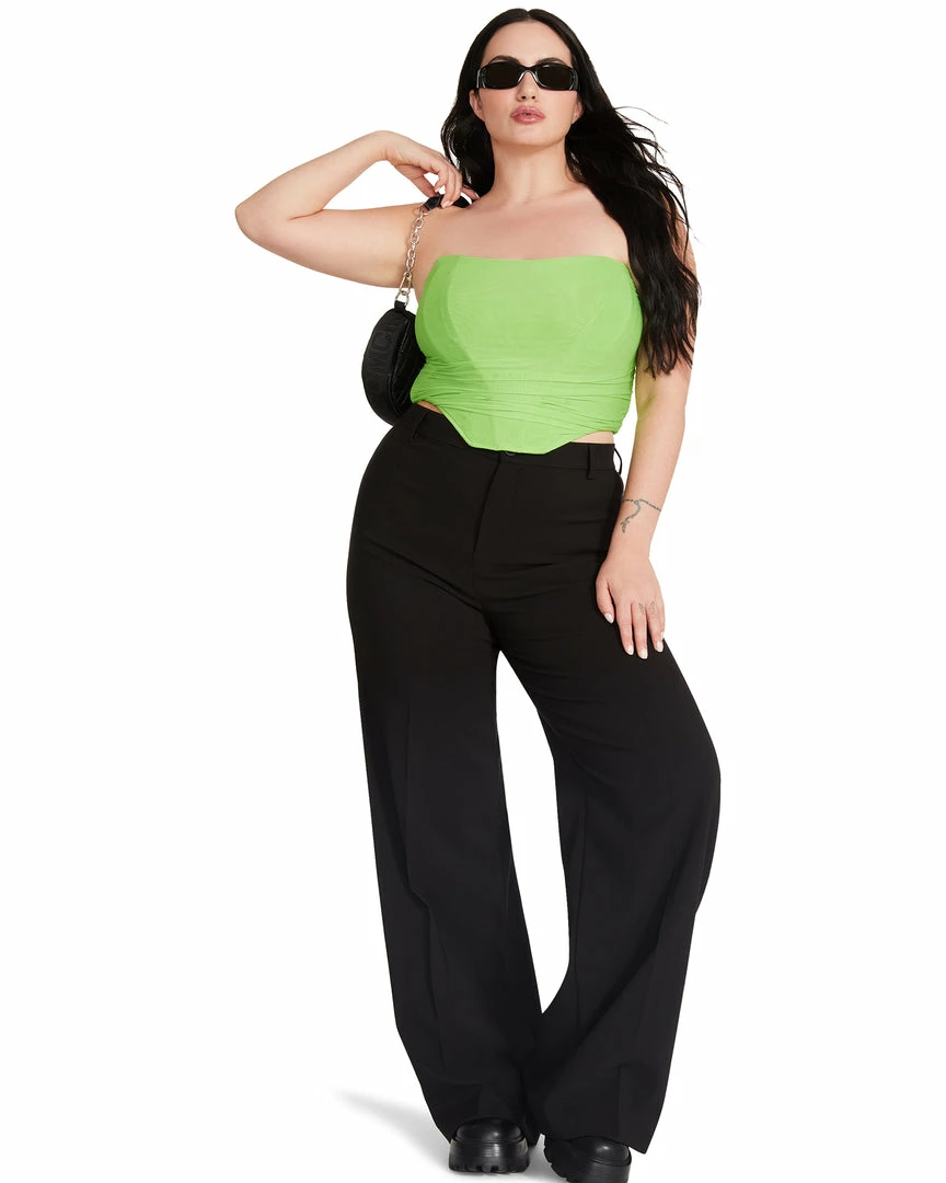 STEVEMADDEN Women's Clothing DAHLIA TOP NEON GREEN