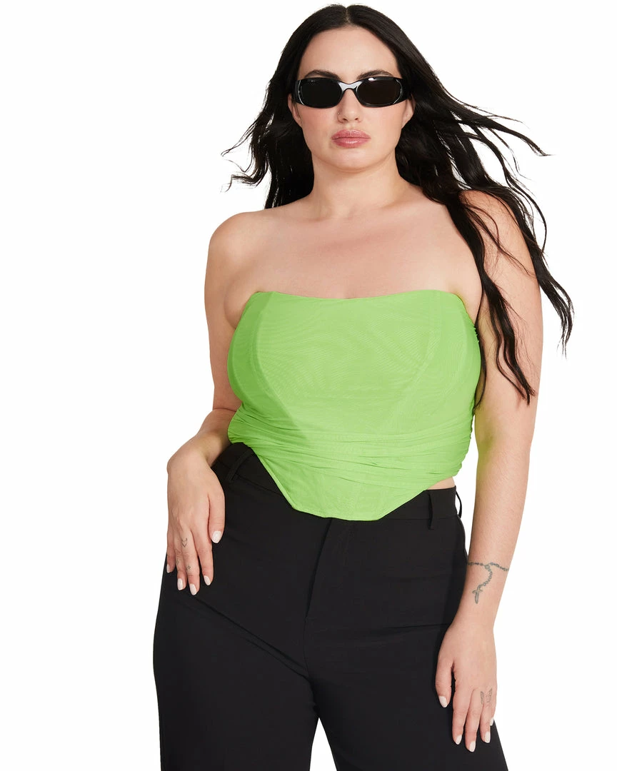 STEVEMADDEN Women's Clothing DAHLIA TOP NEON GREEN
