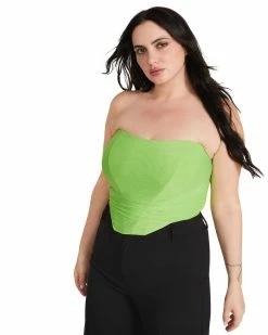 STEVEMADDEN Women's Clothing DAHLIA TOP NEON GREEN