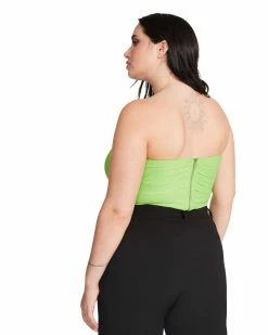 STEVEMADDEN Women's Clothing DAHLIA TOP NEON GREEN