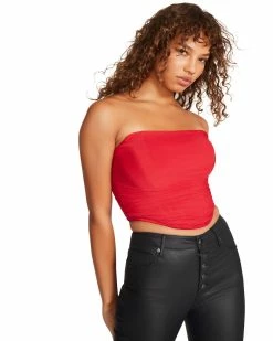 STEVEMADDEN DAHLIA TOP RED Women's Clothing