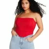 STEVEMADDEN DAHLIA TOP RED Women's Clothing