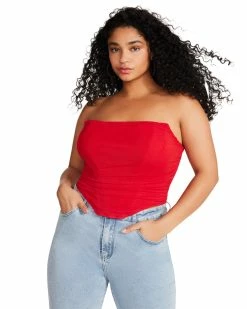 STEVEMADDEN DAHLIA TOP RED Women's Clothing