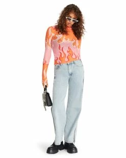 STEVEMADDEN Women's Clothing ZELDA TOP PINK MULTI