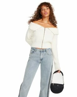 STEVEMADDEN Women's Clothing SYD CARDIGAN IVORY