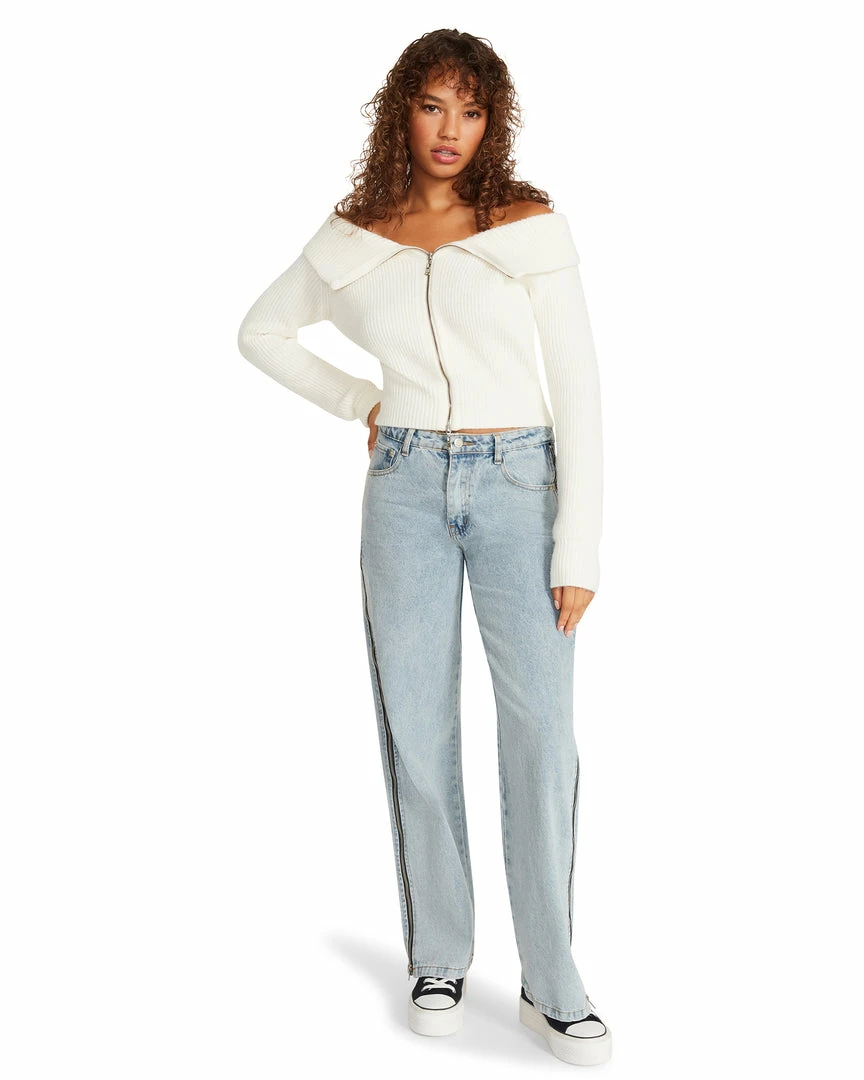 STEVEMADDEN Women's Clothing SYD CARDIGAN IVORY