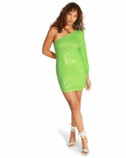 STEVEMADDEN KATYA DRESS NEON GREEN