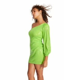 STEVEMADDEN KATYA DRESS NEON GREEN