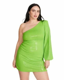 STEVEMADDEN KATYA DRESS NEON GREEN