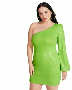 STEVEMADDEN KATYA DRESS NEON GREEN
