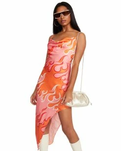 STEVEMADDEN Women's Clothing AULORA DRESS PINK MULTI