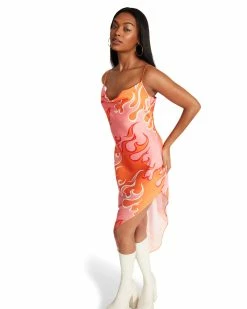 STEVEMADDEN Women's Clothing AULORA DRESS PINK MULTI