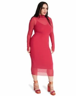 STEVEMADDEN Women's Clothing VIVIENNE DRESS HOT PINK