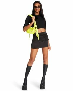 STEVEMADDEN CAMERON SKIRT BLACK SATIN