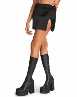STEVEMADDEN CAMERON SKIRT BLACK SATIN