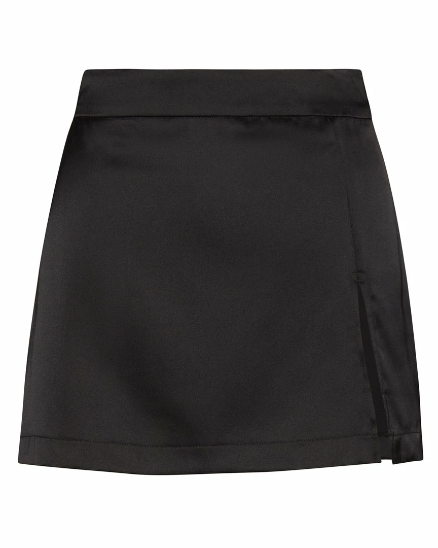 STEVEMADDEN CAMERON SKIRT BLACK SATIN