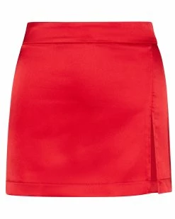 STEVEMADDEN CAMERON SKIRT RED SATIN