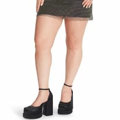 SteveMadden Women's Shoes CHARLIZE BLACK SATIN