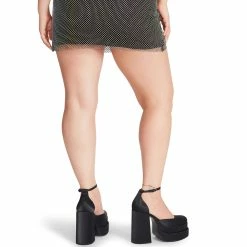 SteveMadden Women's Shoes CHARLIZE BLACK SATIN