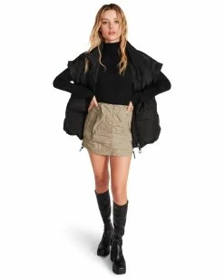 STEVEMADDEN MELVA PARACHUTE SKIRT OLIVE Women's Clothing
