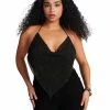 SteveMadden BARELY THERE RHINESTONE HALTER BLACK Women's Clothing