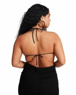 SteveMadden BARELY THERE RHINESTONE HALTER BLACK Women's Clothing