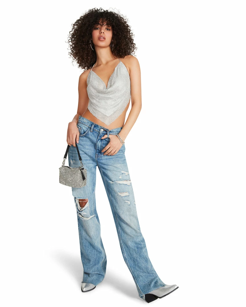 SteveMadden BARELY THERE RHINESTONE HALTER SILVER