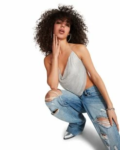 SteveMadden BARELY THERE RHINESTONE HALTER SILVER