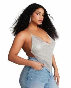 SteveMadden BARELY THERE RHINESTONE HALTER SILVER