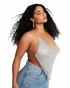 SteveMadden BARELY THERE RHINESTONE HALTER SILVER