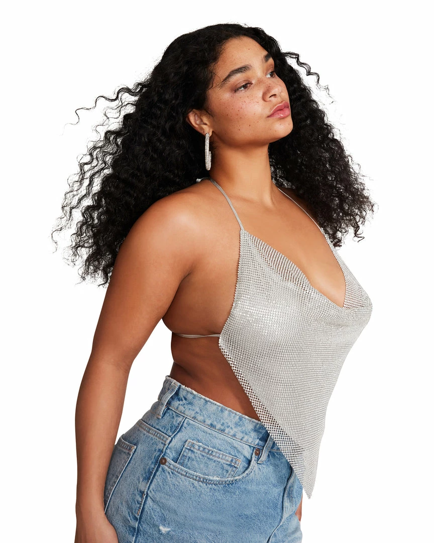 SteveMadden BARELY THERE RHINESTONE HALTER SILVER