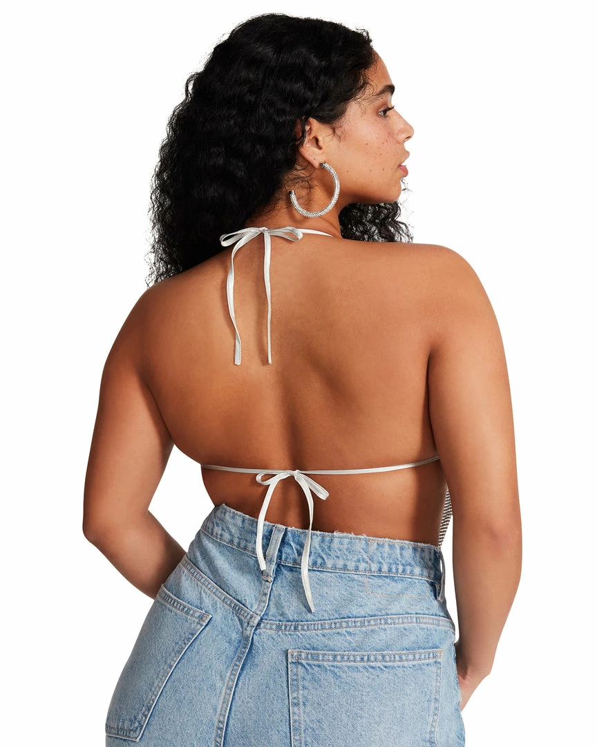 SteveMadden BARELY THERE RHINESTONE HALTER SILVER