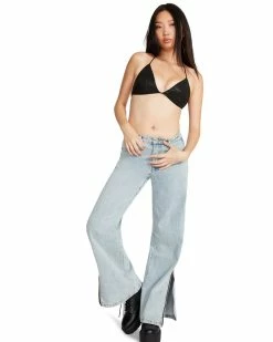 STEVEMADDEN RHINESTONE BIKINI TOP BLACK BLACK Women's Clothing