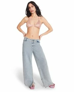 STEVEMADDEN RHINESTONE BIKINI TOP PINK Women's Clothing